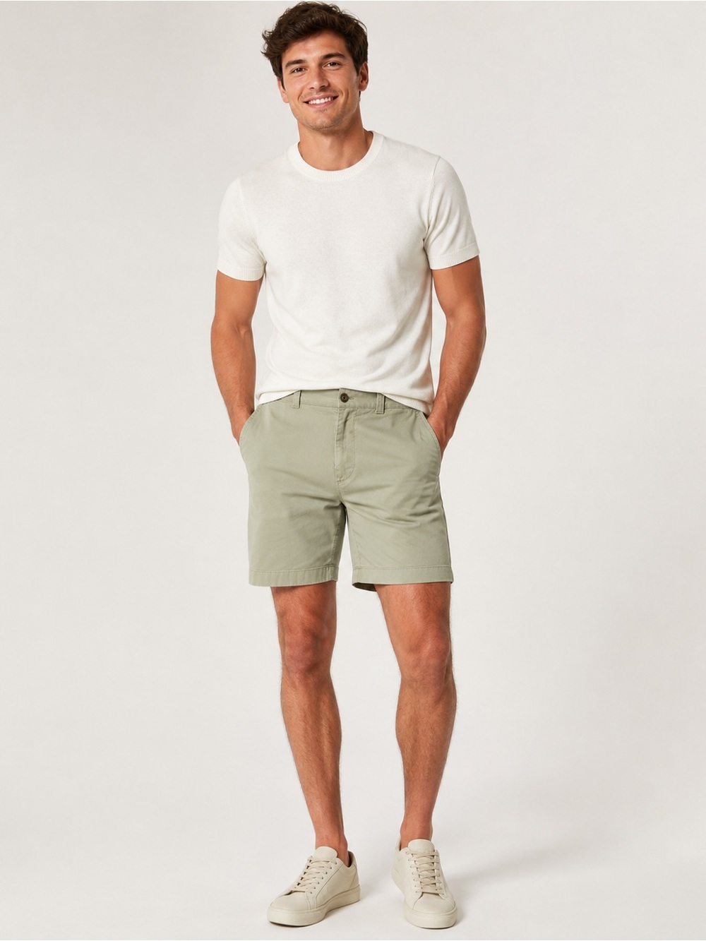 J. Crew Factory Men's light olive green Flat Front‎ Shorts